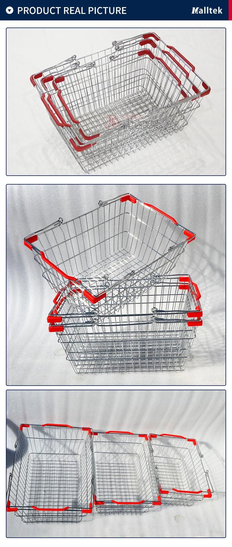 Wholesale Metal Steel Wire Supermarket Shopping Basket for Retail Grocery Store