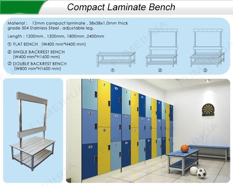 Modern Compact Laminate Key Lock Changing Room Locker