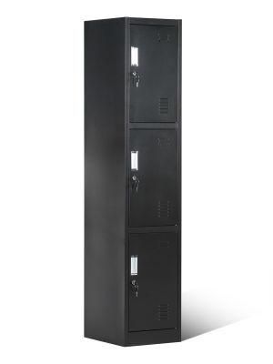 Steel Staff Storage Locker Furniture Metal 3 Compartment Locker Cabinet