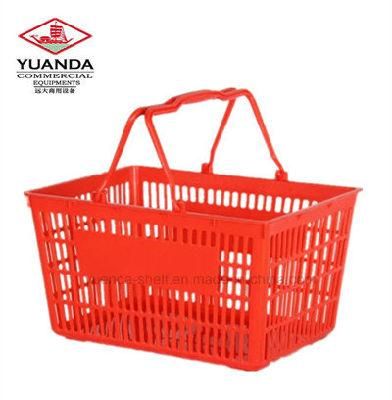 2016 Wholesale Supermarket Plastic Shopping Baskets/ Rolling Basket