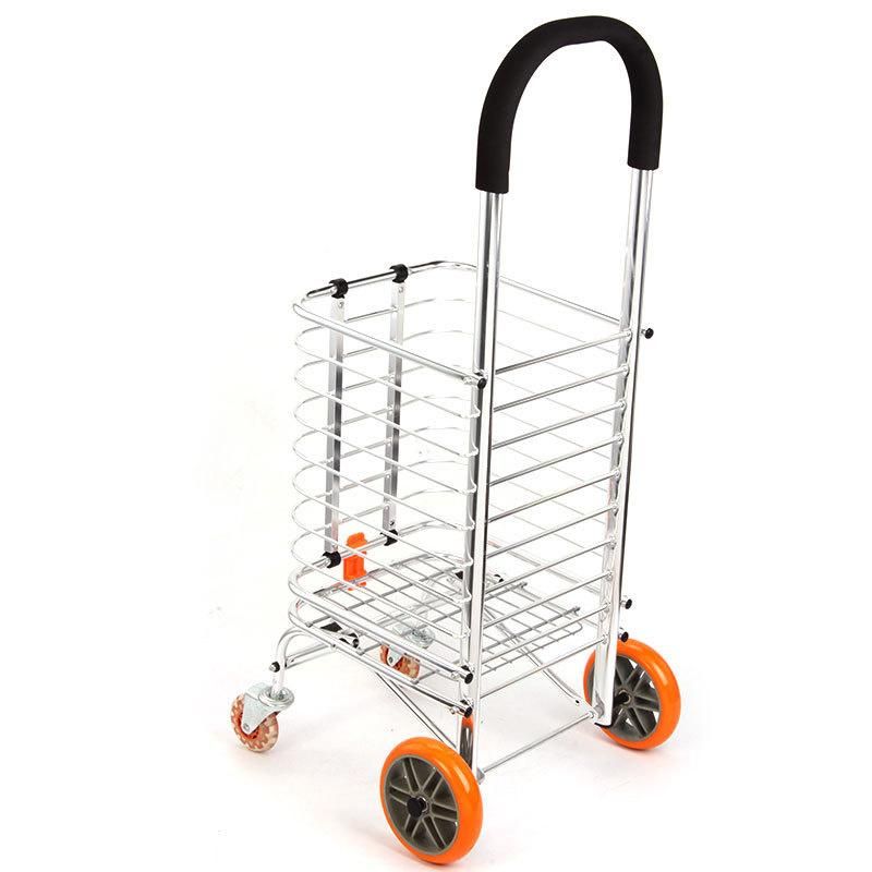 China Aluminum Lightweight Carro Plegable Collapsible Grocery Shopping Cart with Wheels