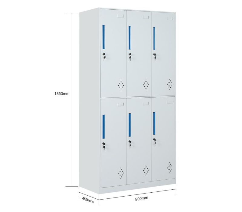 Knock Down Changing Room 6 Door Metal Cabinet Storage Locker