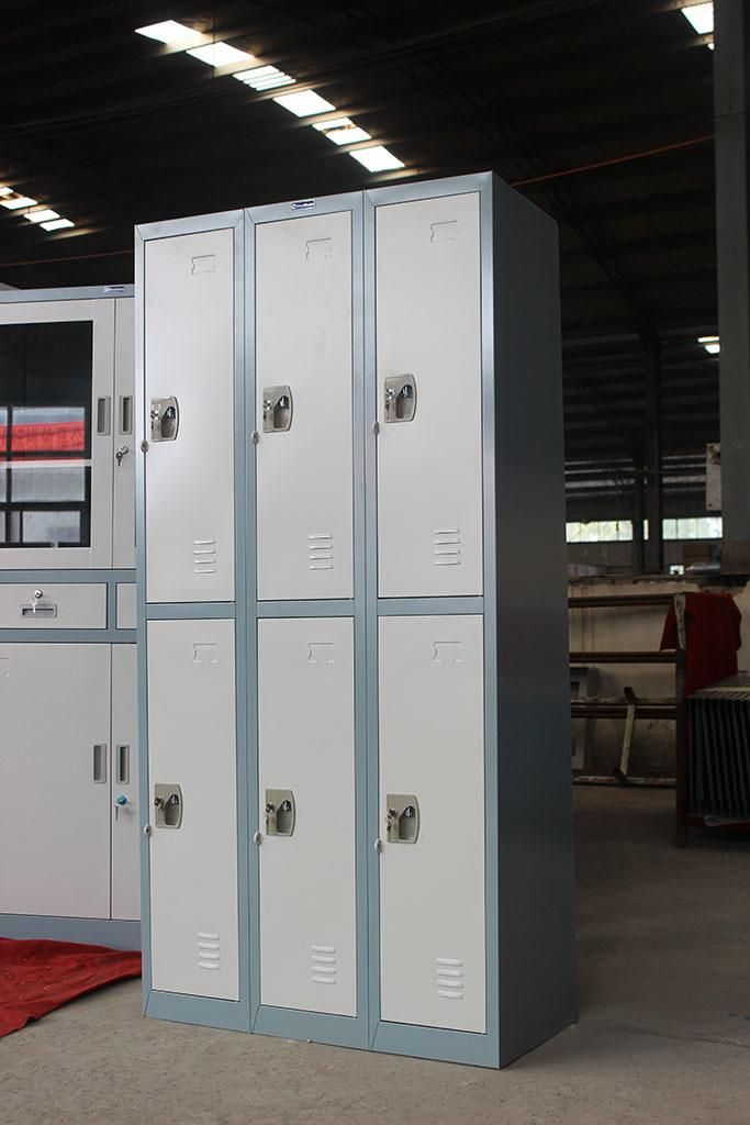 High Quality 6 Door Colorful Metal Lockers in School or Changing Room Casillero Gimnasio