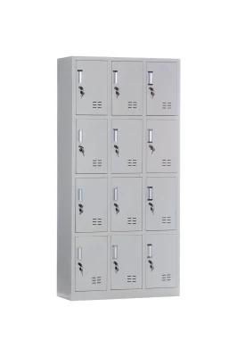 Powder Coating Office Furniture Steel Storage Locker 12 Door Box Locker