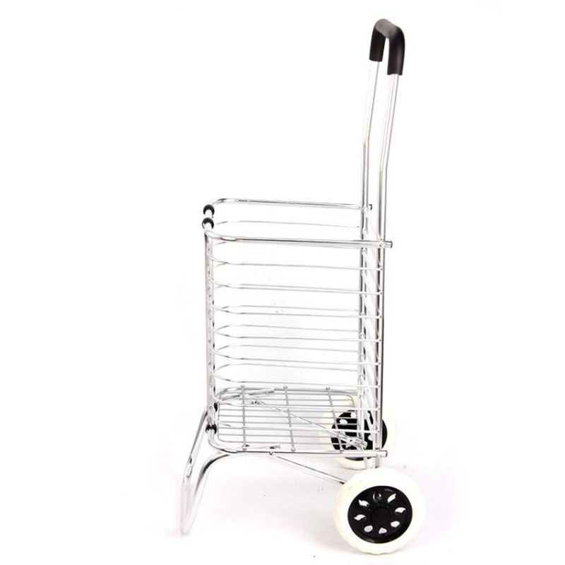 Factory Aluminum Ultra Lightweight Foldaway Grocery Shopping Cart with Two Wheels