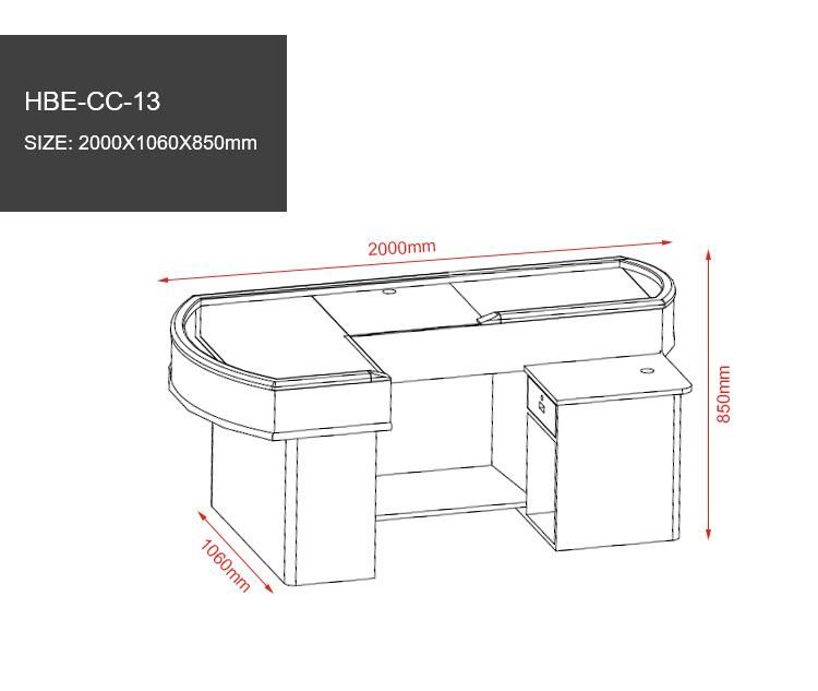 Supermarket Checkout Counter with Belt New Design Reconditioned Store Electric Cashier Counter