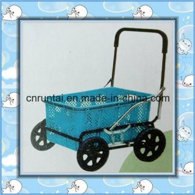 Plastic Tray Steel Frame Shopping Cart