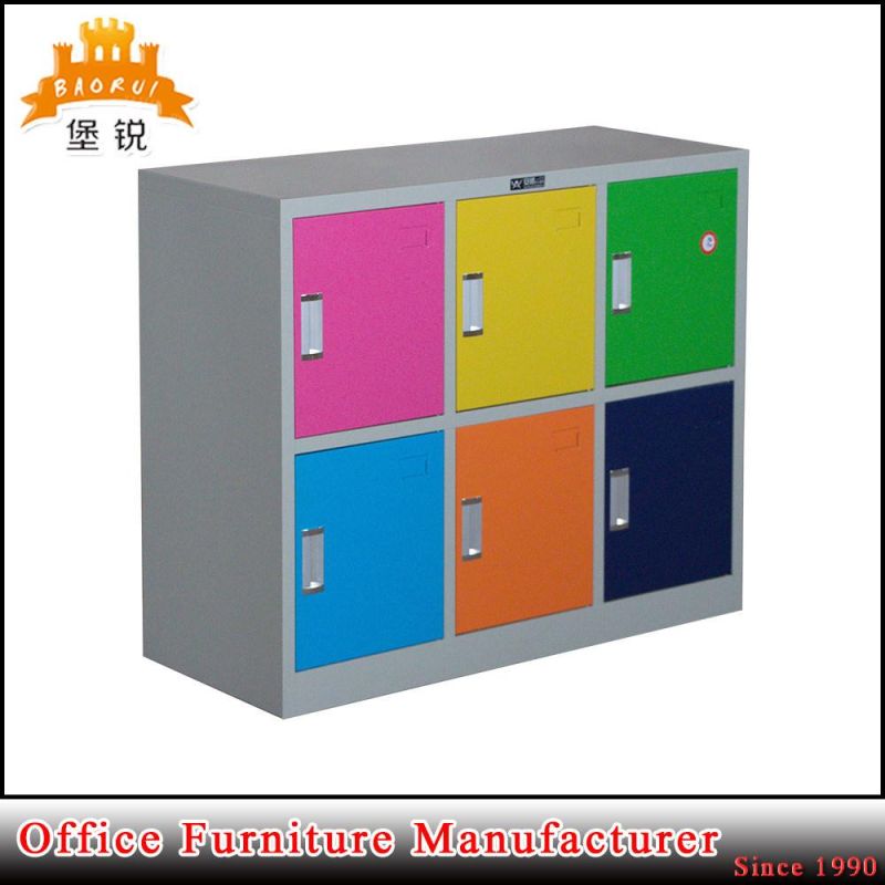 Colorful Small 6 Door Student Storage Cabinet Metal Locker