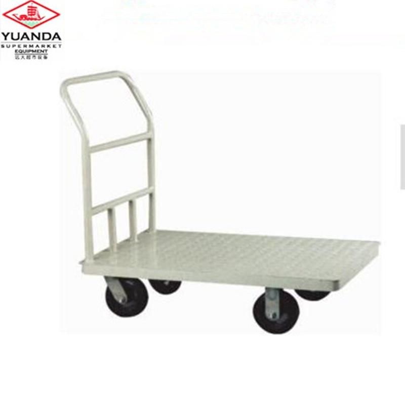 500kg Metal Flat Hand Warehouse Tooling Cart with Four Wheels