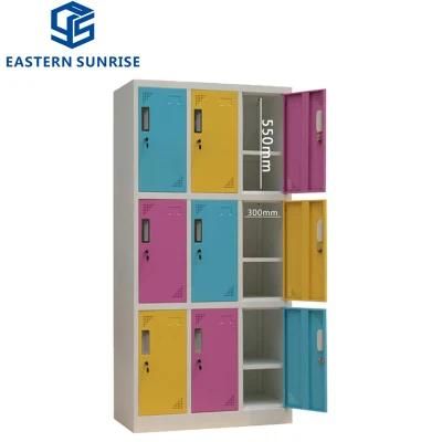 9 Doors Steel Storage Metal Wardrobe