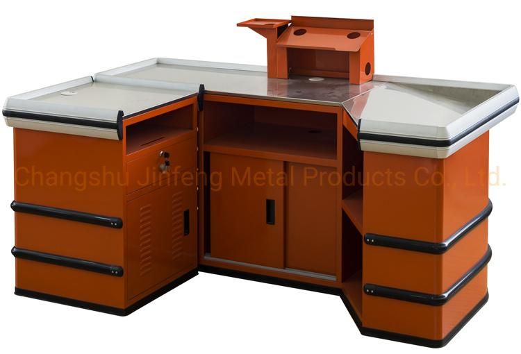 Supermarket Metal Checkout Counter Cashier Desk Jf-Cc-108