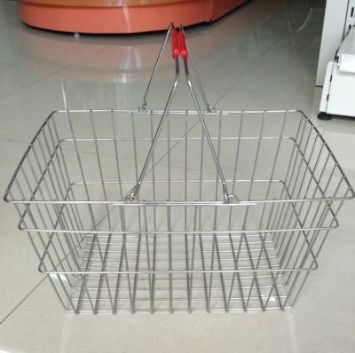 Chrome Wire Hand Shopping Basket for Supermarket