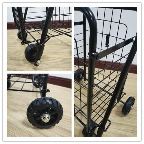 Factory Small Metal Wire Portable Folding Hand Cart for Home Use