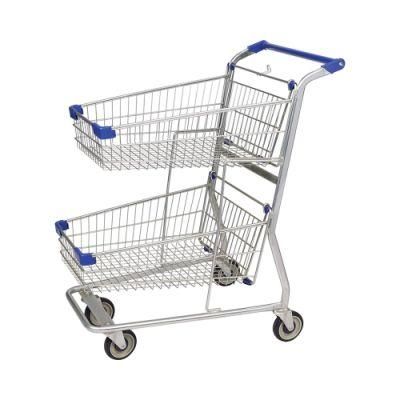 Wholesale Doulbe Layers Design Shopping Cart Trolley Prices