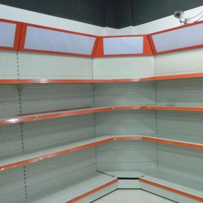 Steel Supermarket Grocery Display Shelves with Light Box