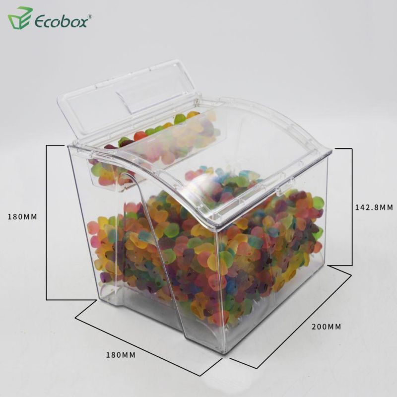 High Quality Strong PC Plastic Candy Bin Food Container Food Storage Bin with Foretaste Box