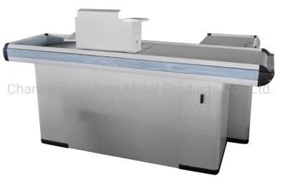 Supermarket Checkout Counter Metal Cashier Desk Jf-Cc-085