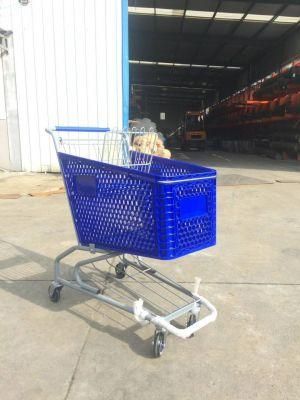 Eco-Friendly Fashionable Best Quality Supermarket Plastic Shopping Trolley Cart