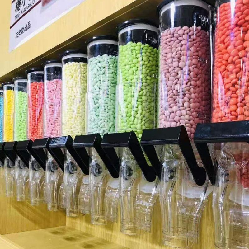 Plastic Bulk Dry Food Cereal Gravity Pull-Down Dispenser for Nut