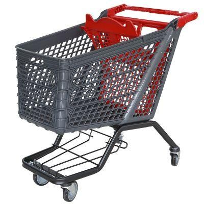 Wholesale Supermarket Folding Plastic Shopping Trolley Carts