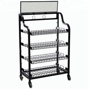 Four-Layer Wire Shelf Grocery Retail Store Candy Snack Display