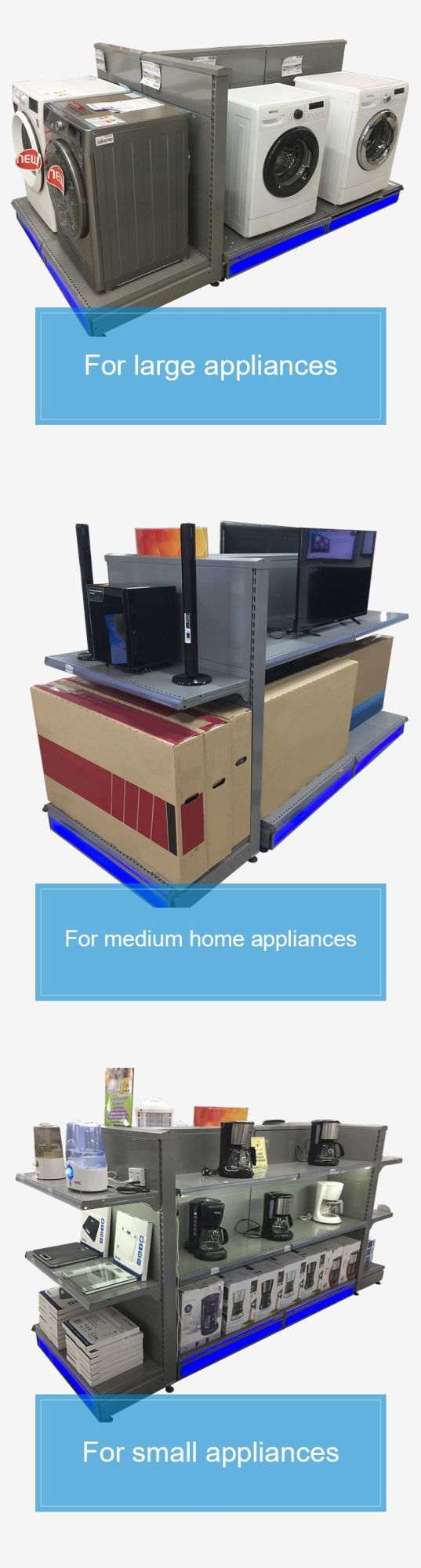 Heavy Duty Firm Steel Flat Board Display Stand for Electric Appliance