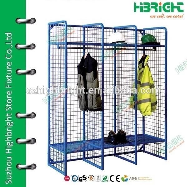 Red Color Metal Cloth Cabinet Wire Mesh Locker for Clothes