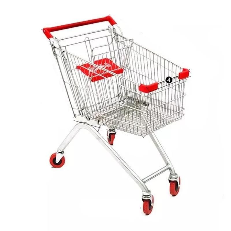 Hot Sale Cheap Double Basket Market Metal Personal Shopping Trolleys