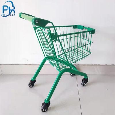 Stock Supermarket Large Shopping Trolley with Four Wheels From China