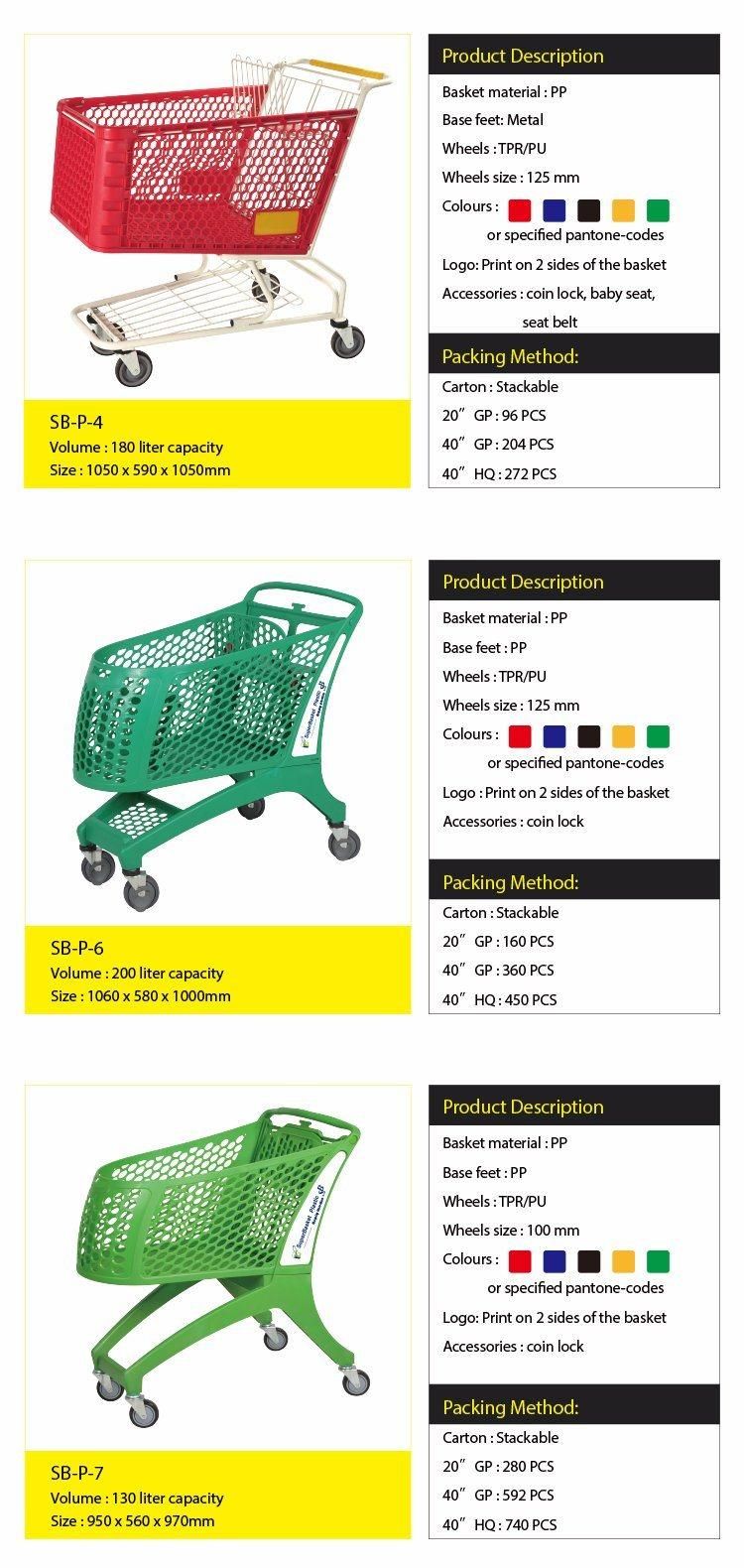 Supermarket Plastic Shopping Cart Plastic Shopping Trolley