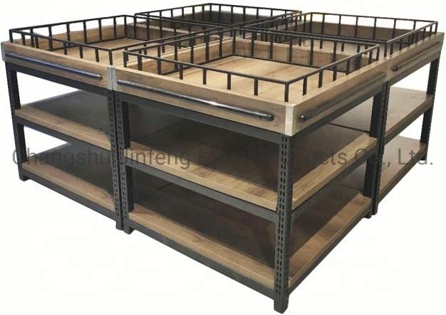 Supermarket Promotion Table Promotion Display Shelves Exhibition Stand with Steel and Wood