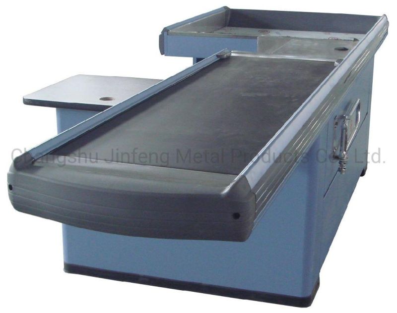 Supermarket & Store Fixture Electronic Cashier Counter with Conveyor Belt