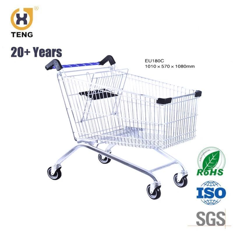 180L Supermark Shopping Trolley Carts with Caster