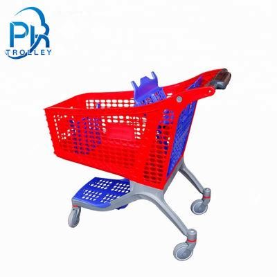 Fully Stocked Plastic Handcart Shopping Trolley with Wheels