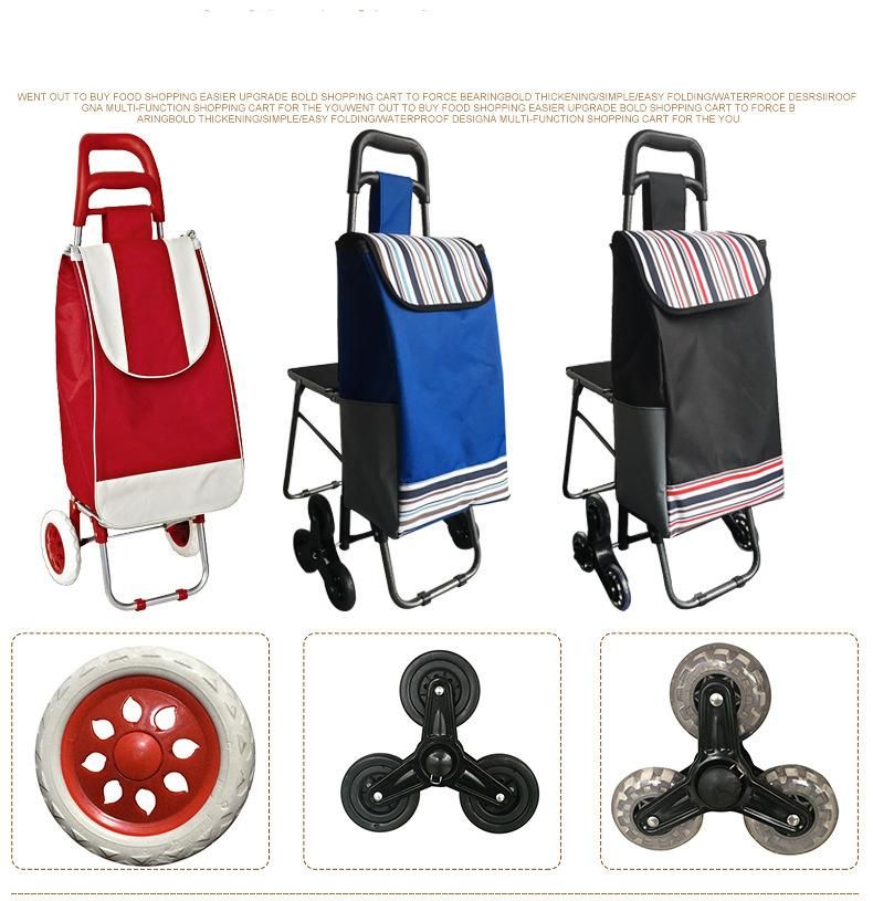 Romotional Collapsible Vegetable Luggage Useful Folding Shopping Trolley Bag with Desk