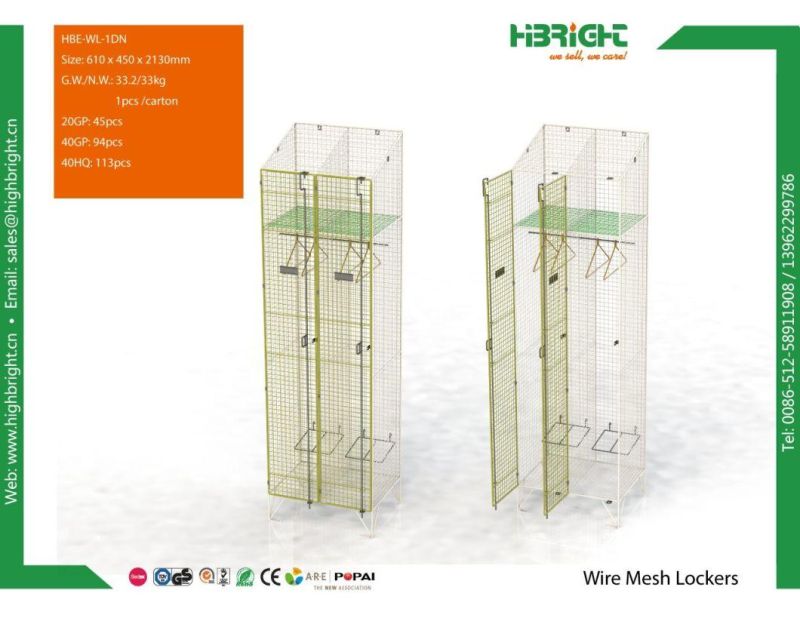 Wire Mesh Double Door Steel Staff Locker