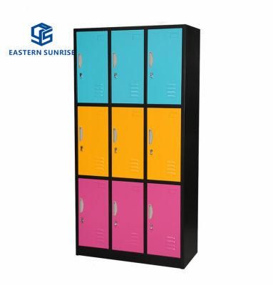 Multifunctional Supermarket Gym School Steel Locker with Nine Door