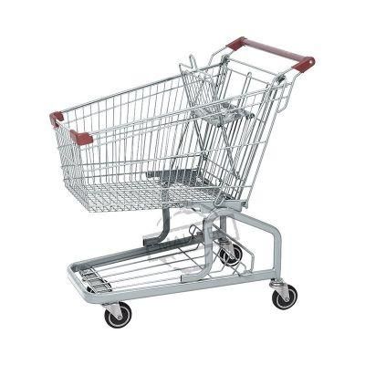 New Design Zinc Plated PU Wheels Supermarket Trolley Manufacturers