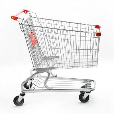 High Quality Metal Material Asian Style Shopping Trolley for Supermarket