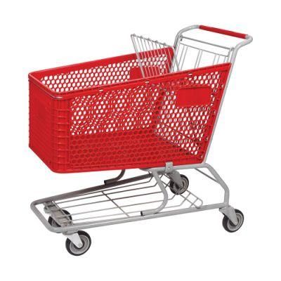 180L Good Quality Plastic Shopping Trolley for Supermarket