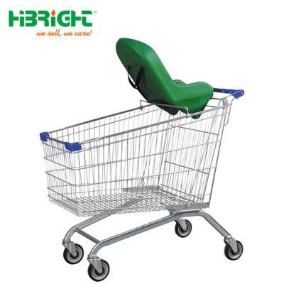 Supermarket Retail Store Comvenient Shopping Trolley with Soft Baby Seat