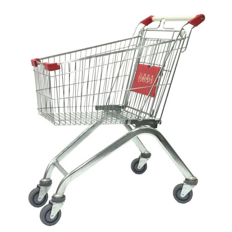 60-240L Supermarket Metal European Shopping Trolley Grocery Shopping Cart