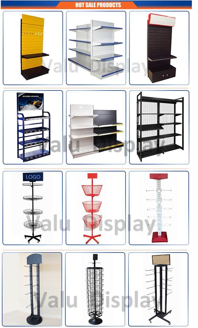 Iron Metal Counter Electronic Accessories Products Display Stand with Metal Hooks