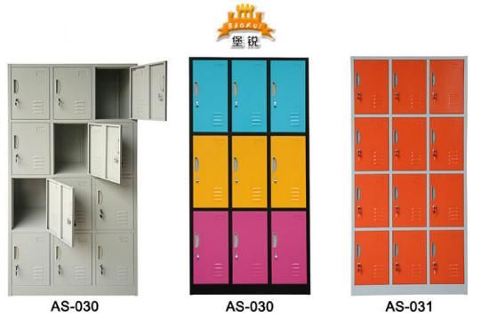 Fas-032 15 Doors Compartment Fitness School Furniture Steel Cabinet Metal Locker