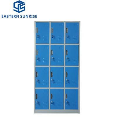 Factory Wholesale Steel Furniture 12 Door Metal Locker Cloth Wardrobe