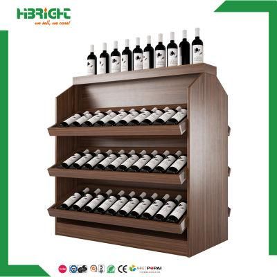 Wholesale Display Wooden Supermarket Wine Rack