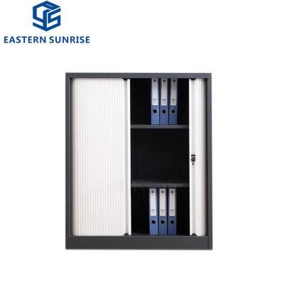 Iron Steel Furniture Roller Shutter Door Office Cabinet with 3 Shelves