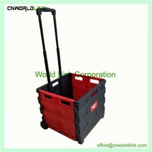 Plastic Moving Shopping Utility Foldable Cart Trolley on Wheels