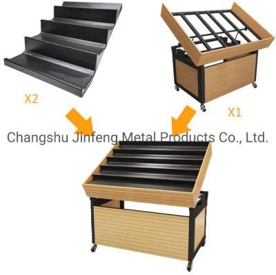 Retail Store Metal Shelves Black Stand Rack for Fruit and Vegetable Display Table