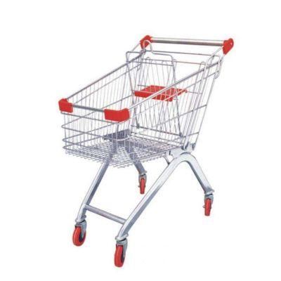 Multicolor Cost Effective Folding Steel Supermarket Plastic Hand Trolley Carts
